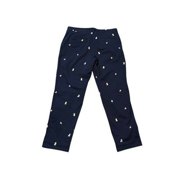 Talbots Women's Size 8 Pants Relaxed Chino Ankle Embroidered Dog Blue Office - Picture 2 of 8